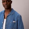 Camicia button-down in Denim misto lino