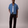 Camicia button-down in Denim misto lino