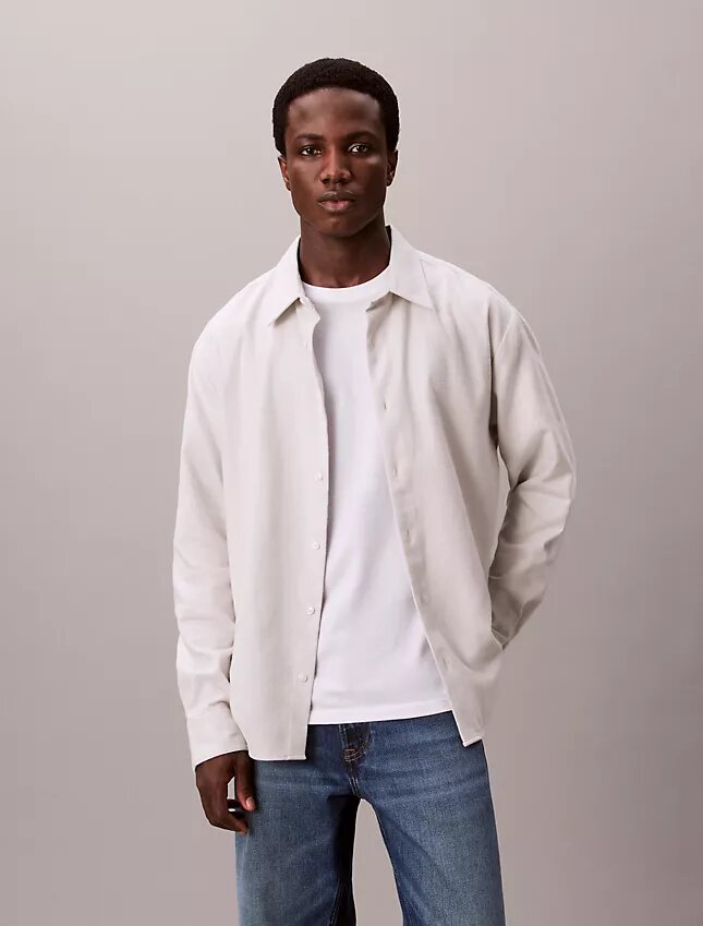 Camicia button-down in flanella melange dal taglio morbido Camicia button-down in flanella melange dal taglio morbido