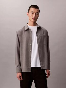 Camicia button-down in misto lana dal taglio morbido