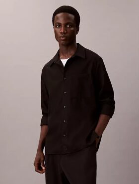 Camicia button-down in misto lana dal taglio morbido