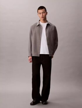 Camicia button-down in misto lana dal taglio morbido