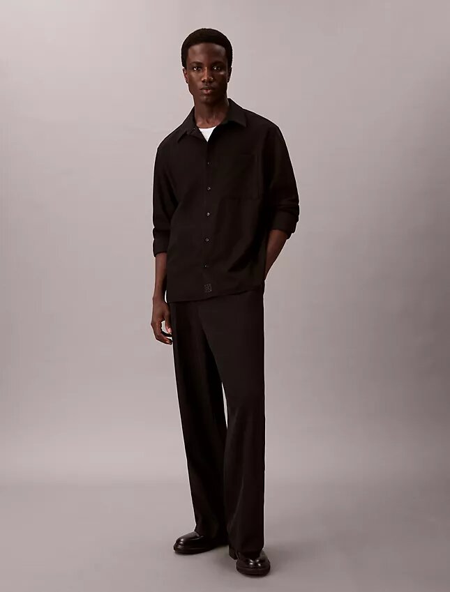 Camicia button-down in misto lana dal taglio morbido Camicia button-down in misto lana dal taglio morbido