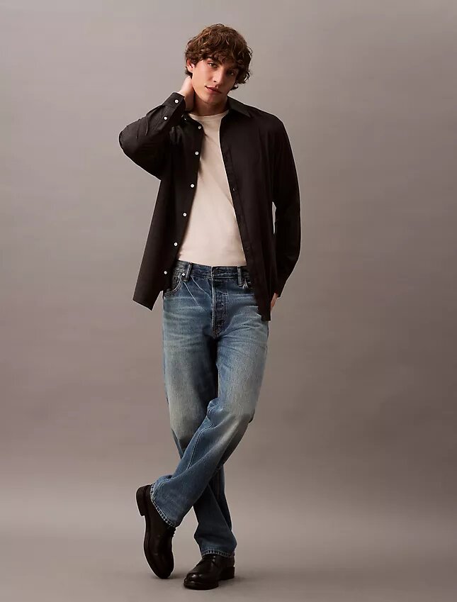 Camicia button-down in misto lana dal taglio morbido Camicia button-down in misto lana dal taglio morbido