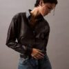 Camicia button-down in pelle di agnello Camicia button-down in pelle di agnello