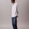 Camicia button-down in popeline di cotone a righe