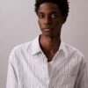Camicia button-down in popeline di cotone a righe
