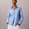 Camicia button-down in popeline di cotone con logo a strisce Camicia button-down in popeline di cotone con logo a strisce