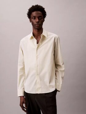 Camicia button-down in popeline di cotone Cotton Stretch a righe