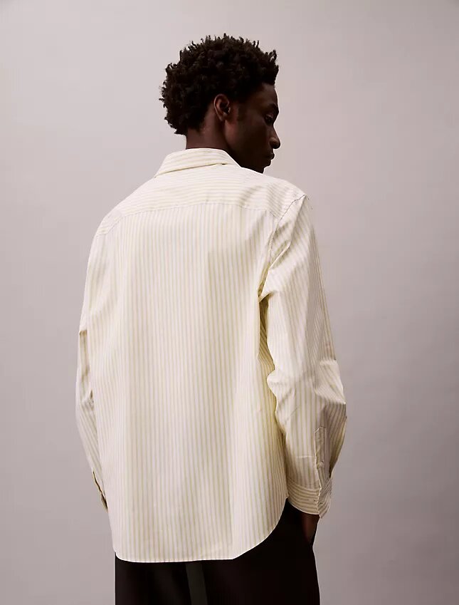 Camicia button-down in popeline di cotone Cotton Stretch a righe Camicia button-down in popeline di cotone Cotton Stretch a righe