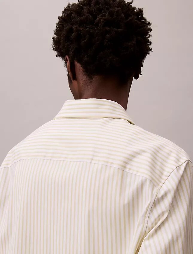 Camicia button-down in popeline di cotone Cotton Stretch a righe Camicia button-down in popeline di cotone Cotton Stretch a righe
