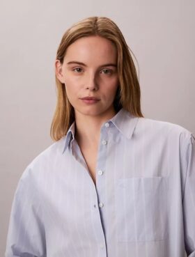 Camicia button-down in popeline di cotone dal taglio morbido