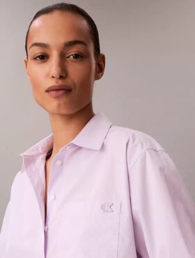 Camicia button-down in popeline di cotone dal taglio morbido