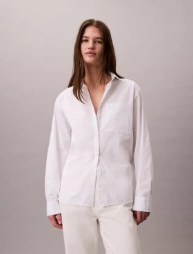 Camicia button-down in popeline di cotone dal taglio morbido