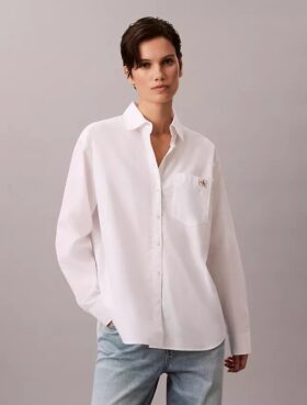 Camicia button-down in popeline di cotone dal taglio morbido