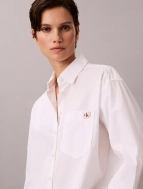 Camicia button-down in popeline di cotone dal taglio morbido