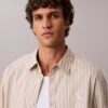 Camicia button-down in popeline lavato a righe Camicia button-down in popeline lavato a righe
