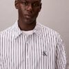 Camicia button-down in popeline lavato a righe Camicia button-down in popeline lavato a righe