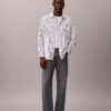 Camicia button-down in popeline lavato a righe Camicia button-down in popeline lavato a righe
