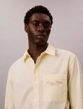 Camicia button-down in tessuto Oxford lavato con logo