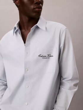 Camicia button-down in tessuto Oxford lavato con logo