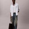 Camicia button-down in tessuto Oxford lavato con logo Camicia button-down in tessuto Oxford lavato con logo