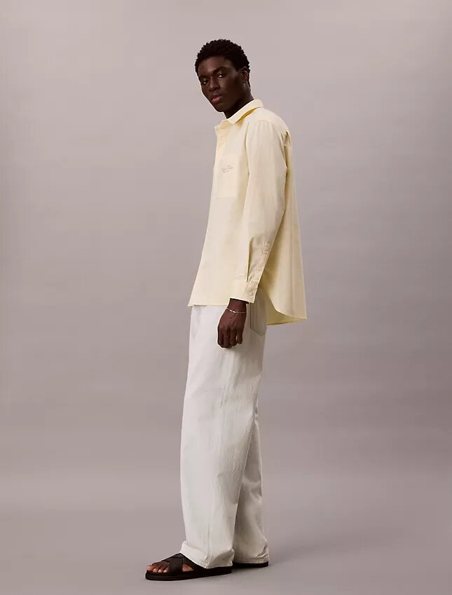 Camicia button-down in tessuto Oxford lavato con logo Camicia button-down in tessuto Oxford lavato con logo