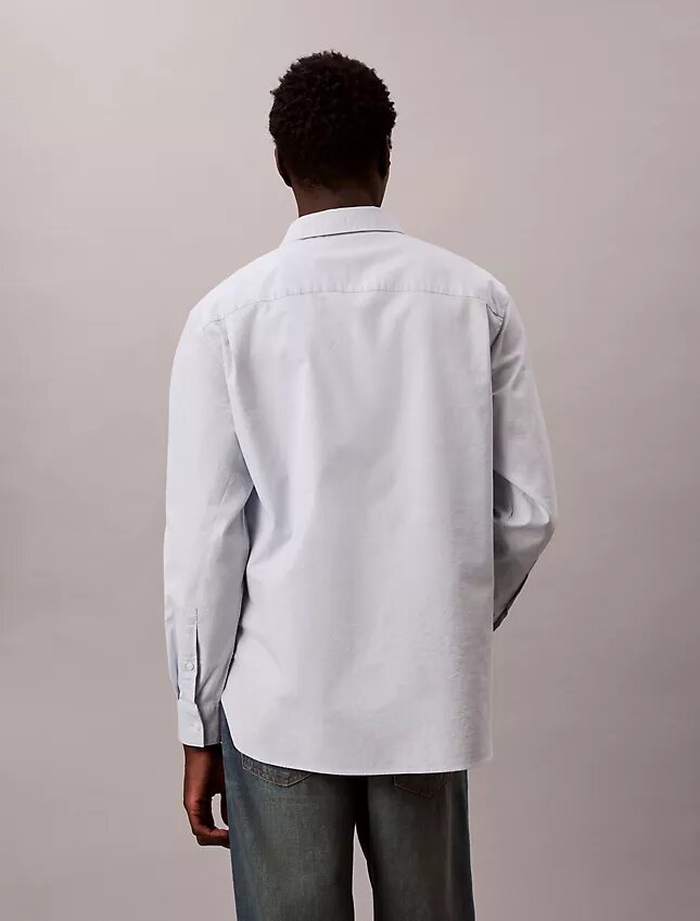 Camicia button-down in tessuto Oxford lavato con logo Camicia button-down in tessuto Oxford lavato con logo
