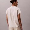 Camicia classica a maniche corte in misto lino