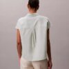 Camicia classica a maniche corte in misto lino