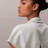 Camicia classica a maniche corte in misto lino