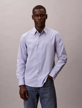 Camicia classica button-down a righe in cotone Cotton Stretch