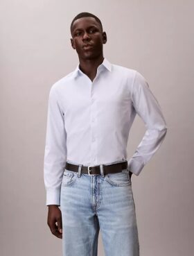 Camicia classica button-down a righe in cotone Cotton Stretch