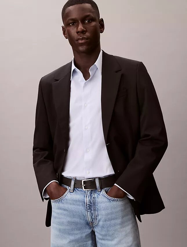 Camicia classica button-down a righe in cotone Cotton Stretch Camicia classica button-down a righe in cotone Cotton Stretch