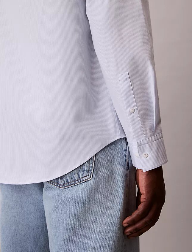 Camicia classica button-down a righe in cotone Cotton Stretch Camicia classica button-down a righe in cotone Cotton Stretch