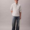 Camicia classica button-down a righe in tessuto Oxford