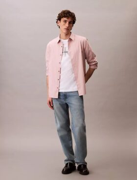 Camicia classica button-down a righe in tessuto Oxford