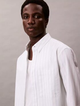 Camicia classica button-down a righe in tessuto Oxford
