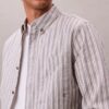 Camicia classica button-down a righe in tessuto Oxford