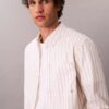 Camicia classica button-down a righe in tessuto Oxford Camicia classica button-down a righe in tessuto Oxford