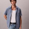 Camicia classica button-down in chambray
