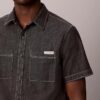 Camicia classica button-down in chambray