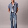 Camicia classica button-down in chambray
