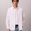 Camicia classica button-down in cotone elasticizzato a righe Camicia classica button-down in cotone elasticizzato a righe