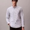 Camicia classica button-down in cotone elasticizzato a righe Camicia classica button-down in cotone elasticizzato a righe