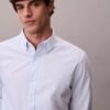 Camicia classica button-down in cotone elasticizzato a righe Camicia classica button-down in cotone elasticizzato a righe