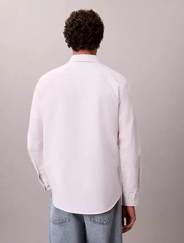 Camicia classica button-down in cotone elasticizzato a righe Camicia classica button-down in cotone elasticizzato a righe