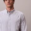 Camicia classica button-down in cotone elasticizzato a righe Camicia classica button-down in cotone elasticizzato a righe