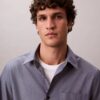 Camicia classica button-down in popeline lavato