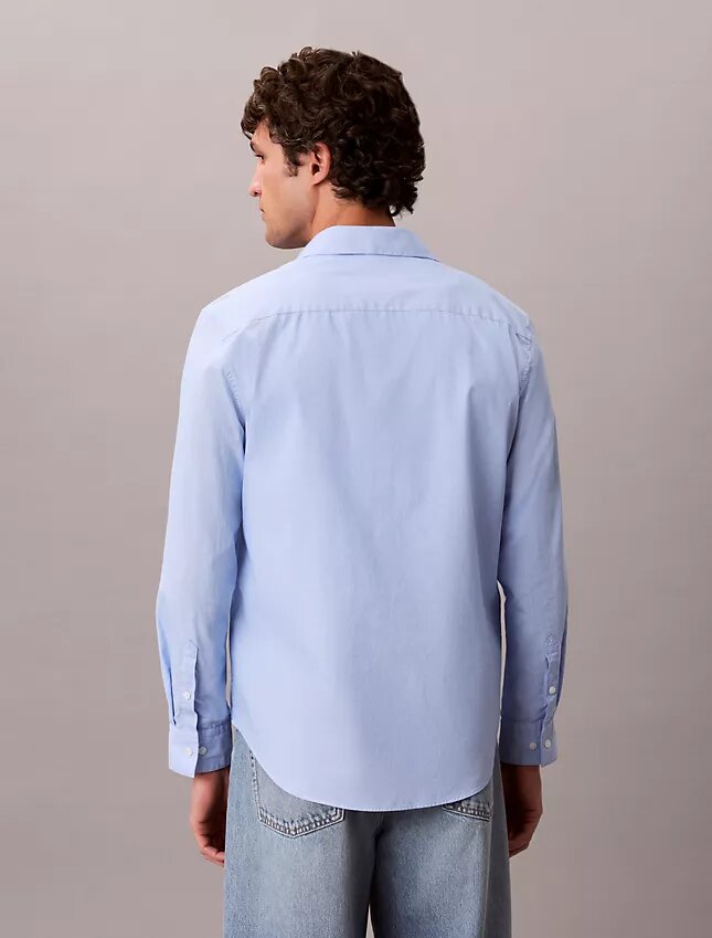 Camicia classica button-down in popeline lavato Camicia classica button-down in popeline lavato